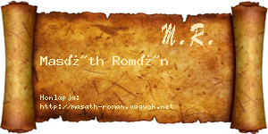 Masáth Román névjegykártya